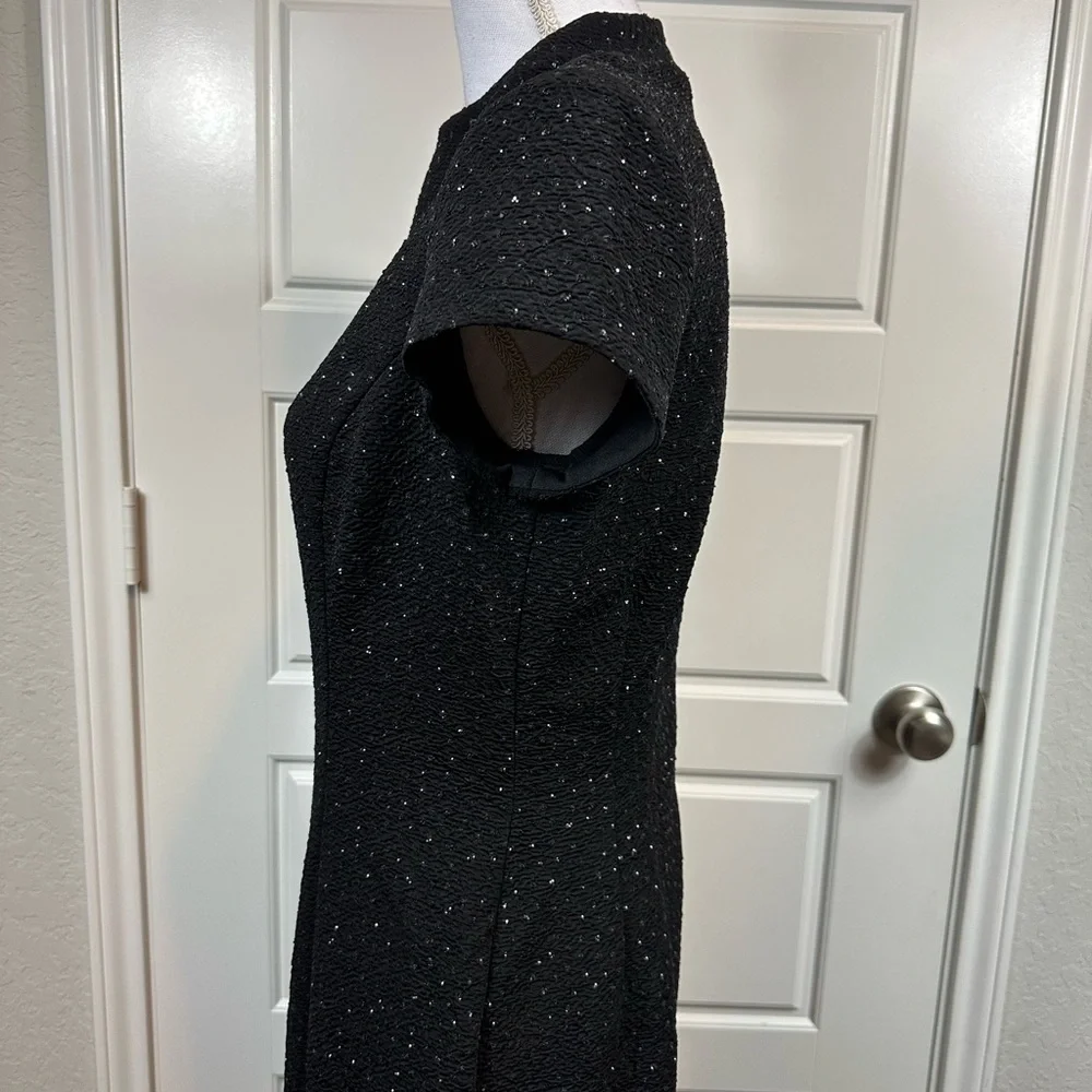 Vintage 90s David Warren New York Elegant Dress Raised Studded Details Size 8